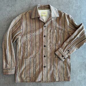 Scotch & Soda structured shirt in brown multistripe, men's S